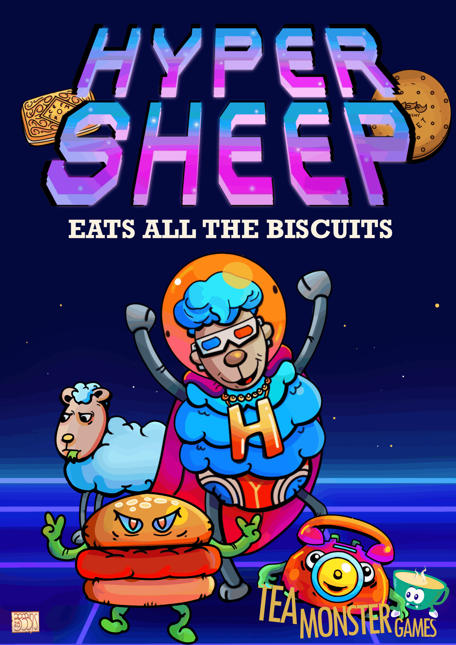 HYPERSHEEP Eats All The Biscuits drawn by Rob