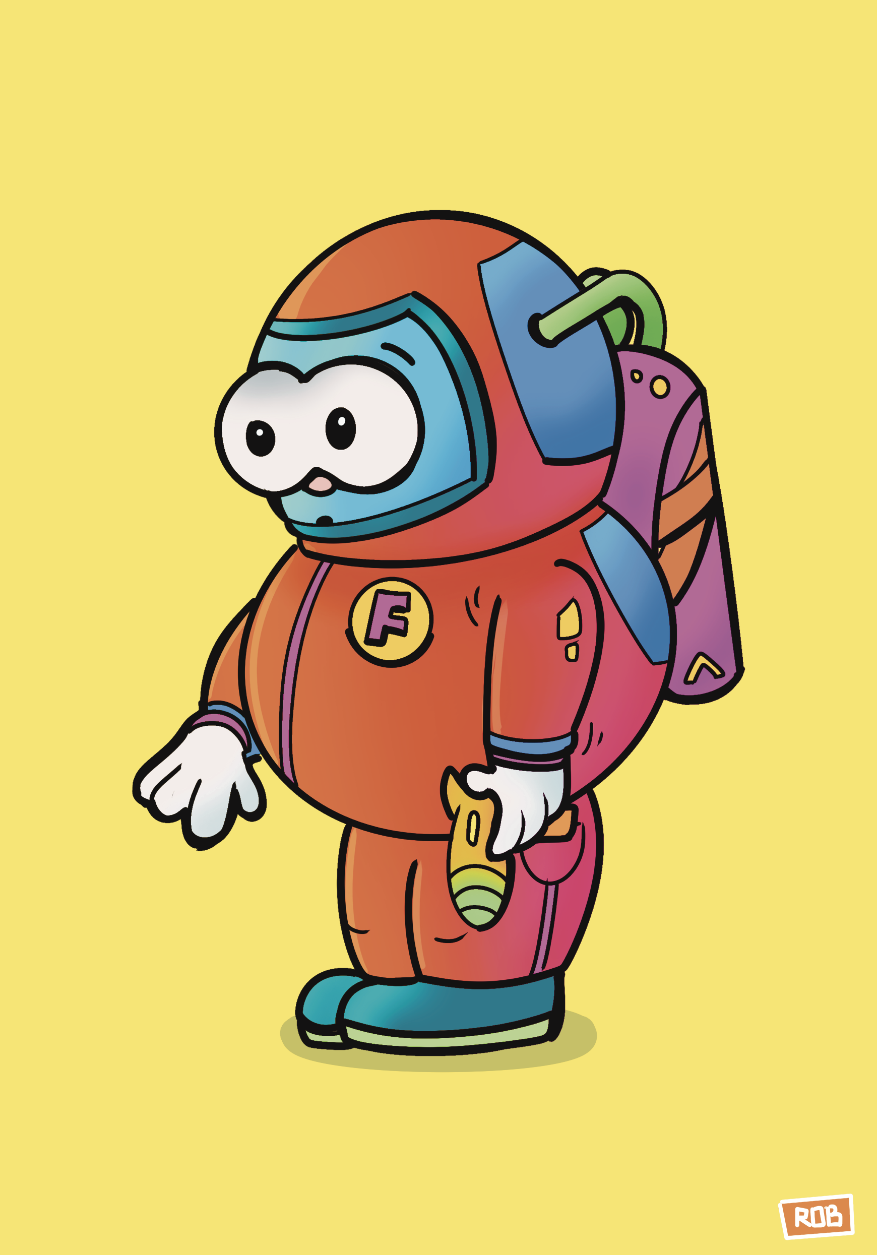 Space Cadet Farley, drawn by Rob